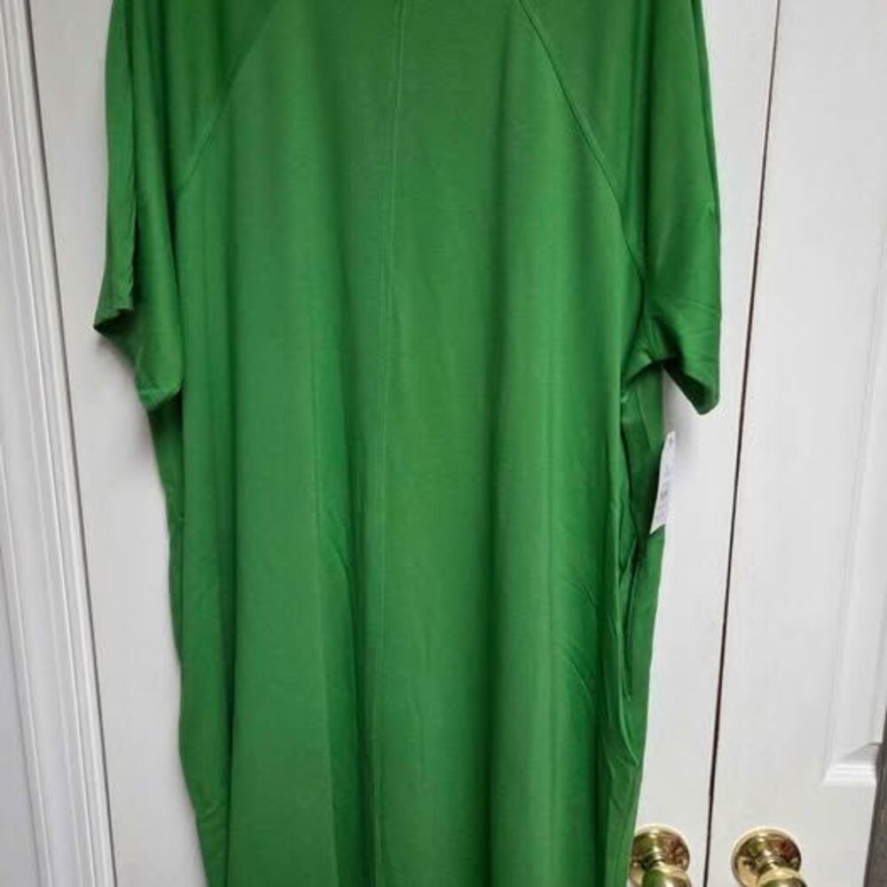 Time and Tru womens XL 16-18 green raglan sleeve mini dress with pockets new